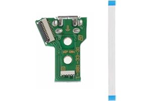 FPC JDS-040 | JDM-040 Micro USB Power Charger Port PCB Module & 12 Pin Flex Ribbon, Compatible with Sony Playstation 4 (PS4) controllers