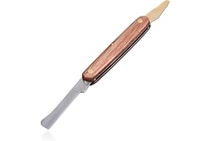 Yitobici Double lames multifonctions, couteau à greffer, couteau de jardin à greffer avec décapant, pliable