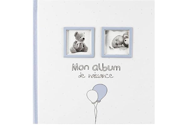 Atmosphera Mon album de naissance Garçon - 22.5 x 3.5 x 22.5 centimètres, Coloris BLEU