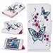 Produktbild Schutzhülle Apple iPhone 5 5s SE Hülle Tasche Ledertasche LEMORRY Flip Beutel Haut Slim Bumper Schutz Magnetisch Schließung Stehening Soft Handyhülle Weich Silikon Cover Schale, Schmetterling