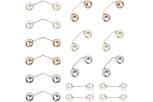 DTYGUIXE 16 Pz Spilla con Perle Artificiali Spille Gioiello per Vestiti Perle a Doppia Testa Spille da Balia con Perle Finte Spilla Perle Elegante Artificiali per Vestiti, Gonne, Cardigan, Colletto