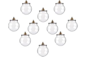 PH PandaHall 10 Set 30mm ciondoli bottiglia palla di vetro trasparente rotondo Pendente Wish Bottiglie con Tappo In Ottone Bronzo Antico e Fondi per Orecchino Collana Pendente Creazione di Gioielli