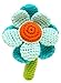 Pebble crochet flower rattle - turquoise