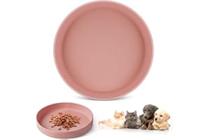 VSSHE Pet Bowls for Cat and Dog, Multifunctional Flat Food Bowl, Food Silicone Grade Dog Bowls, Dry Foods & Wet Food Cats Feeding Bowls, Water Bowl for Cats and Dog (Pink)