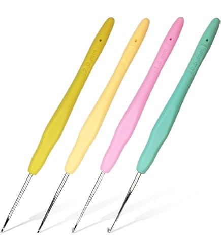 Glorex 5 2004 05 - Uncinetto da 5 mm con impugnatura in plastica, forma ergonomica, comodo da tenere in mano, per diversi progetti di uncinetto, multicolore
