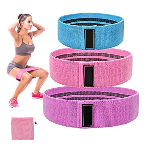 ZNME66 Set de 3 Bandes de Résistance Fitness, Bande Exercice Fessier Antidérapante Équipement Exercise Musculation Cuisse Jambe Hanche pour Entrainement Yoga Étirement Crossfit Thérapie Physique