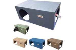 Hop Inn Rabbit Hideaway House for Indoor or Outdoor 60cm L x 30cm W 25cm H Large - Built to Last Screwed Together - (Assembled) - Protek Royal Exterior (Slate Grey) Handcrafted in the UK