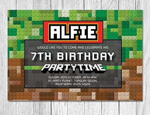 10x Personalised Children's Party Invites with Envelopes