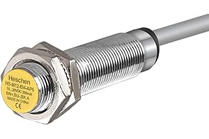 Heschen Interruttore sensore di prossimità induttivo da 4mm, HS-M12-Bi4-AP6, incorporato, tipo cilindrico, DC10-30V 200mA, PNP NO (normalmente aperto), 3 fili, CE