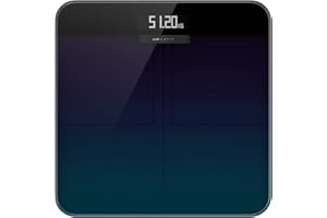 Amazfit Pèse Personne Impédancemètre, Balance Connectée Wifi+Bluetooth, 16 Données Corporelles, Multi-Utilisateurs pour Iphone/Android Noir
