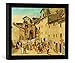 Produktbild Gerahmtes Bild von Johann Baptist Kirner "Prozession in einem italienischen Dorf", Kunstdruck im hochwertigen handgefertigten Bilder-Rahmen, 40x30 cm, Schwarz matt