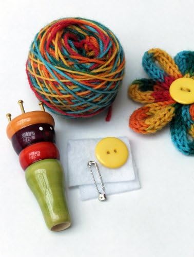 French Knitting Flower Brooch Kit