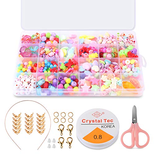 Alcoon Kinder DIY Armband DIY Perlenschmuck Armbänder Halsketten Schlüsselanhänger und Kinder Schmuck (Bunt)
