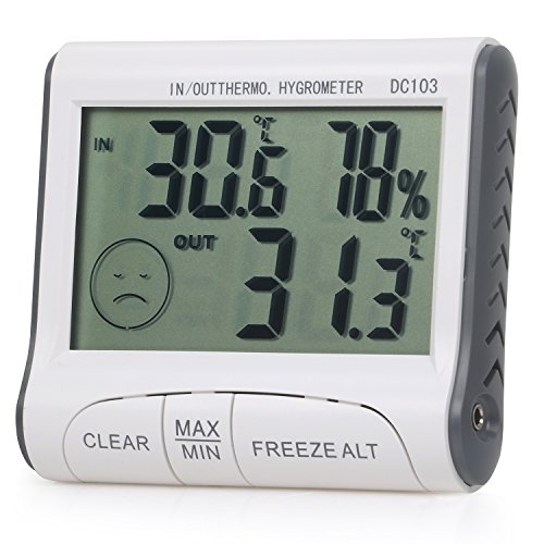 TRIXES digitales LCD Innen-Aussen-Thermometer und Hygrometer für Zuhause oder Gewächshaus - 2
