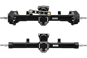 INJORA Juego de Ejes Delanteros y Traseros de +4mm en Aluminio CNC para RC Crawler Axial SCX24 Deadbolt JLU C10 Gladiator Ford Bronco Upgrade