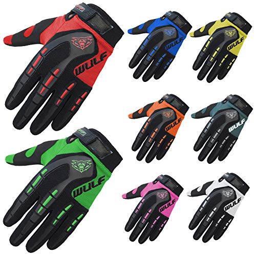 Wulfsport Kids Children Attack Motocross Motorbike Gloves Junior Off Eoad Trials Mountain Bike - Red XXS