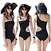 Forever Sexy A Symmetrical Black One Shoulder Side Cutout Padded One Piece Monokini Swimwear RS.1364.00