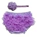 DQdq Baby Infant Girls Cotton Ruffle Panties Briefs Bloomer Light purple with Headband
