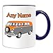 Produktbild Personalisierter Becher (Mini-Bus Design Transport-Design, Farbe zur Auswahl, mit Name/Nachricht an ihr einzigartiges-Fahrer Fahrzeug Kfz-VW Microbus VW-Bulli Camper Bus, keramik, blau
