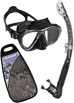 Cressi Masque et Tuba Adulte Plongée Snorkeling - Kits de Randonnée Aquatique Noir