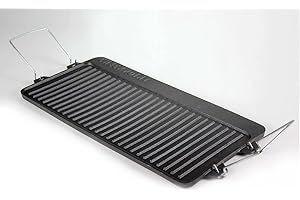 AZARD PIASTRA BISTECCHIERA IN GHISA RETTANGOLARE GRANDE 54X26.5X2 C/MANICI