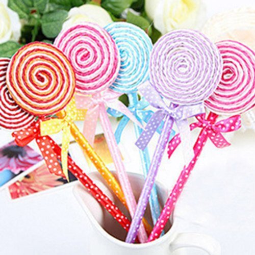 Lollipop Kugelschreiber Kurios Kinder Spielzeug Süße Schule Briefpapier Gife (Packung mit 5: zufällige Farbe)