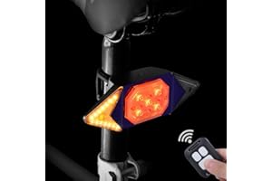 Bike Turn Light with Wireless Remote Control, WASAGA Bicycle Rear Light Taillight with Turning Signal for Cycling, 5 Light Mode Back Safety Warning Strobe Light