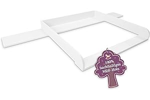 ‎PUCKDADDY Puckdaddy Lennard | Wickelaufsatz kompatibel mit IKEA Malm Kommoden u.Ä. | 159,5x78x10 cm | Wickelauflage mit Blende aus weißem MDF-Holz | Premium Wickelaufsatz inkl. Montagematerial zur Wandmontage