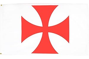 AZ FLAG - Flagge Templerorden - 150x90 cm - Tatzenkreuz Tempelherren Fahne 100% Polyester mit Messing-Ösen - 110g