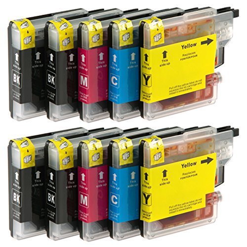 Ti-Sa 10 x XL Tintenpatronen für Brother LC985/DCP J125/315/515/140 W
