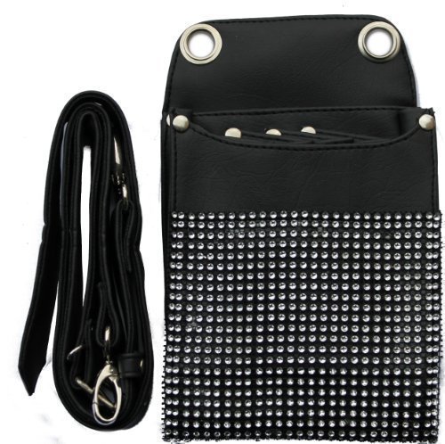 Hairdressing Tools Bag Holster/ Pouch. Black (Black with Diamonds)