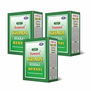 Diamond Khadi Herbal Mehndi (Pack of 3 (180g))