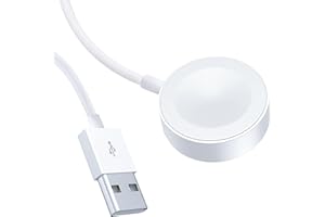 AEN ART Ladekabel für Apple Watch, Drahtlos Magnetisch Ladegerät für iWatch, 【MFi Zertifiziert】 Uhr Kabel USB Schnellladegerät Tragbare Ladestation Kompatibel mit Apple Watch Series 9/8/7/6/5/Ultra/SE- Weiß