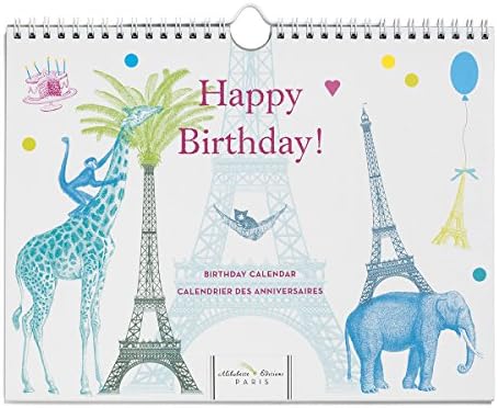 Alibabette Editions Paris Eiffel Birthday Calendar, 11 by 8.5" (CAL001)