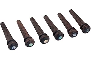 D DOLITY 6 Stück Akustische Gitarre Bridge Pins aus Rosenholz, DIY Zubehör
