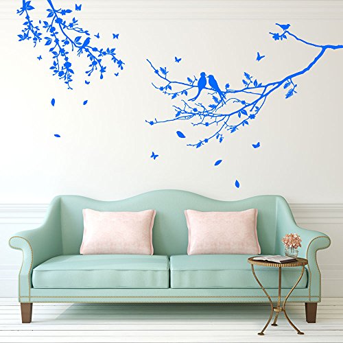 Vogel & Baum Wand Dekorationen Fenster Aufkleber Wall Decor Sticker Wall Art Aufkleber Sticker Wand Aufkleber Aufkleber Wandbild Décor DIY Deco Abnehmbare Wandaufkleber Colorful Aufkleber, Vinyl, Weiß, L - 2