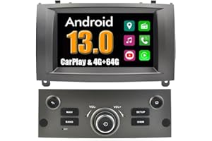 RoverOne Sistema Android Autoradio para Peugeot 407 2004-2010 con Multimedia DVD Estéreo GPS Navegación Radio Bluetooth USB Mirror Link