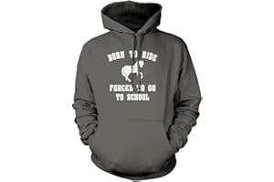 HOTSCAMP Horse Riding Hoodie Born to Ride Forced to Go to School Kid's and Teen's Unisex Hoodie - Horse Rider Jumper Show Pony Dressage Compete Stables Hoody