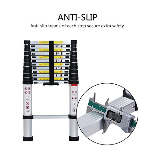 Lifewit Teleskopleiter 3.8m Multifunktionsleiter Ausziehbar Anlegeleiter Leiter Stehleiter Klappleiter aus Aluminium - 6