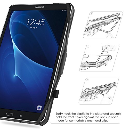 MoKo Samsung Galaxy Tab A 10.1 Hülle – MoKo Slim-Fit PU Leder Schutzhülle Smart Case mit Stift-Schleife / Standfunktion und Auto Sleep / Wake Up Funktion für Samsung Galaxy Tab A 10.1 Zoll (2016) Wi-Fi/ LTE T580N / T585N Tablet-PC, Schwarz - 6