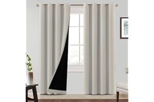 BellaHills Cortinas térmicas, 2 unidades, 240 x 140 cm, opacas, para salón, con ojales