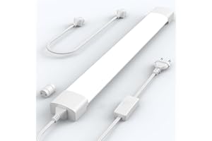 ‎ANTENLICHT ANTENLICHT LED Feuchtraumleuchte 40CM mit Stecker und Schalter Plug und Play, Einfache Reihenschaltung Werkstattlampe mit 16W 5000k Kaltlweiß 1760Lumen, Wasserfest IP65 für Keller Garage, Weiß