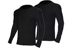 YUSHOW Men's 2 Pack Thermal Underwear Tops for Men Long Sleeve Winter Gear Warm Underwear Baselayer Ultra Soft Thermals Cold Weather