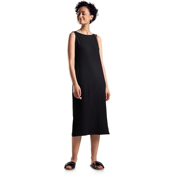 STREET ONE Damen Kleid ärmellos – Midi-Länge Mit Cut-Out Detail
