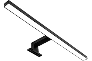 ‎LIGHTWORLD24 WELT DER LICHTER 50 cm Schwarze LED Spiegelleuchte I Badleuchte I Schminklicht I Badezimmer I Aufbauleuchte I Schrank-Beleuchtung I Klemmleuchte I Neutral-weiß I 230 V I 650LM I IP44 I 7W