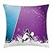 Produktbild Volleyball Throw Pillow Cushion Cover, Abstract Tainted Background Silhouette of a Woman Playing Sports Time, Decorative Square Accent Pillow Case, 18 X 18 Inches, Violet Blue White