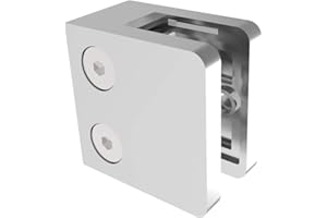 SELLON24 Morsetto per vetro MOD23 in acciaio inox piatto e tubo 42,4 gomma 6,00 – 10,76 mm (MOD23 gomma piatta 8,00 mm)