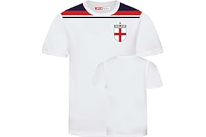 SPORTEES RETRO Sportees England Retro Style Football Shirt for England Fans Unisex Boys and Girls Kit Playwear 3 to 13-Year-Old Kids