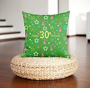 DreamVio Happy 30th Birthday Pillow, Birth Anniversary Cushion for Gifting on Birthday's of Brother,Sister,Husband,Wife,Spouse,Parents,Father,Mother Color : Light Green (12 x 12 inch)