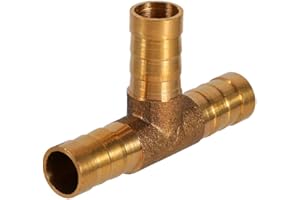 KIMISS T kawałek 3 sposoby łącznika węży,10mm t kawałek tap-Duokon 3-drożny łącznik węża, mosiężny T kawałek 3-drożny łącznik węża paliwa do sprężonego powietrza przewód gazowy (10mm)